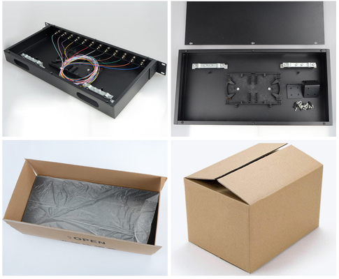 Piastra laminata a freddo 24 porte ST UPC Corning Fibra ottica ZTE FTTH Patch Panel per la rete