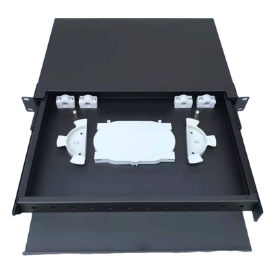 Piastra laminata a freddo 1U 24 Port SC SX FTTH Fiber Optic Patch Panel per 19 pollici Rock Mount