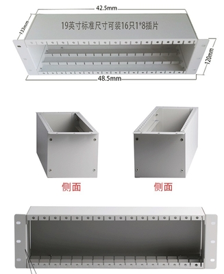 1x2 1x4 1x8 16 slot Fibra ottica PLC LGX Splitter Chassis per 3U 19&quot; Rack Mount