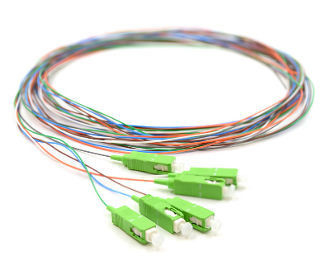 Sfoglio 0,9 mm LSZH Fibra ottica Pigtails 12Cords 1,5 2,0 3,0 Perdita di inserimento ≤ 0,3dB 3