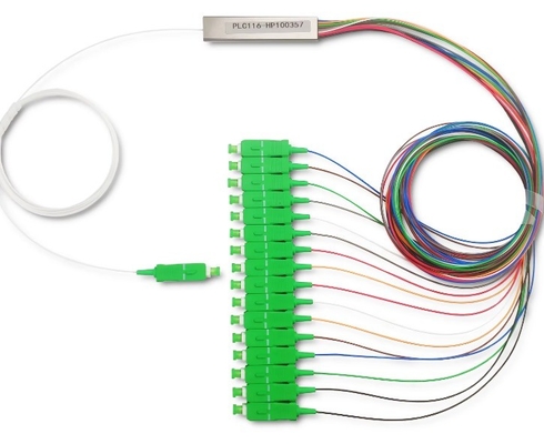 FTTH Micro Steel Tube Type 1x16 SC APC Fiber Optic Plc Splitter per FAT e FTD