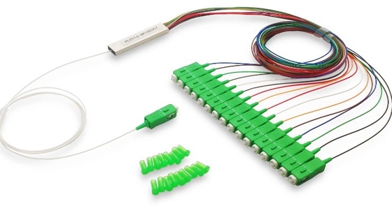FTTH Micro Steel Tube Type 1x16 SC APC Fiber Optic Plc Splitter per FAT e FTD