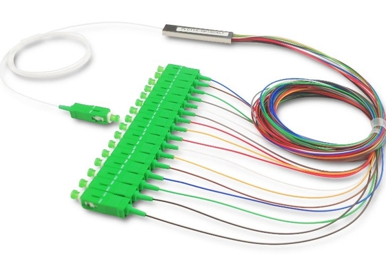 FTTH Micro Steel Tube Type 1x16 SC APC Fiber Optic Plc Splitter per FAT e FTD