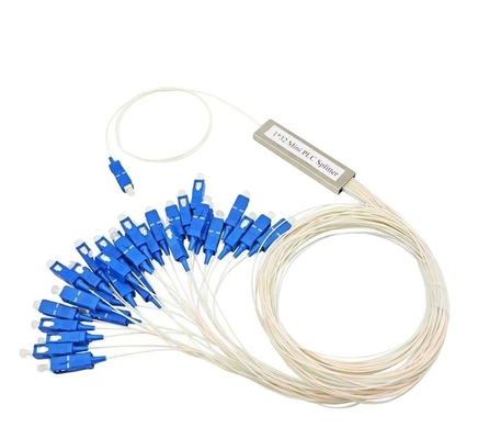 Telecomunicazioni G657A Fibra PLC Splitter con connettori SC 1*2 1*4 1*8 1*16 1*32 1*64